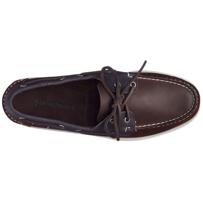 Docksides Man MAPPLE Mocassin COGNAC-BLUENAVY Dressed Back (jpg Rgb)		