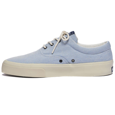 Sneakers Man JOHN PANAMA CANVAS Low Cut LT BLUE-WHITE Dressed Side (jpg Rgb)		