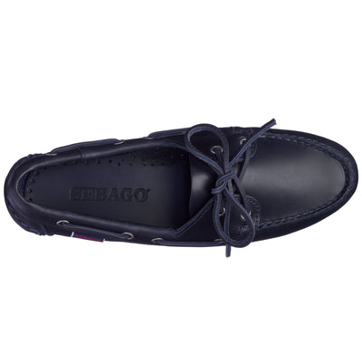 Moc Woman JACQUELINE WAXY WOMAN Moccasin BLUE NAVY Dressed Back (jpg Rgb)		