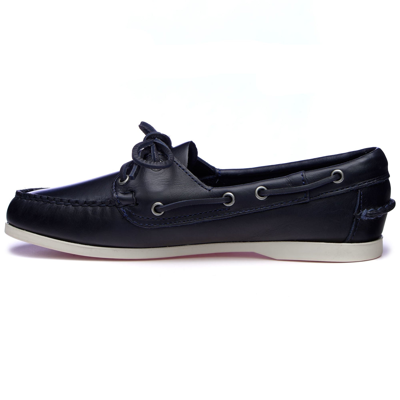 Moc Woman JACQUELINE WAXY WOMAN Moccasin BLUE NAVY Dressed Side (jpg Rgb)		