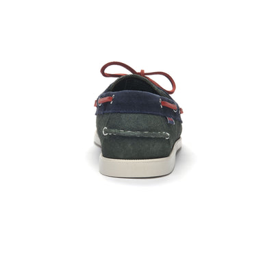 Moc Man PORTLAND BARACUTA Moccasin GREEN-BLUE-RED Detail (jpg Rgb)			