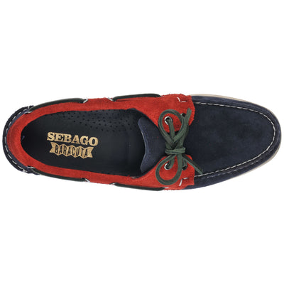 Moc Man PORTLAND BARACUTA Moccasin BLUE-RED-GREEN Dressed Back (jpg Rgb)		