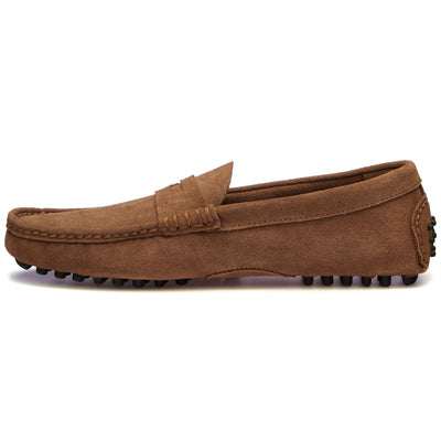 Moc Man RUSSEL SUEDE Slip On BROWN COGNAC Dressed Side (jpg Rgb)		