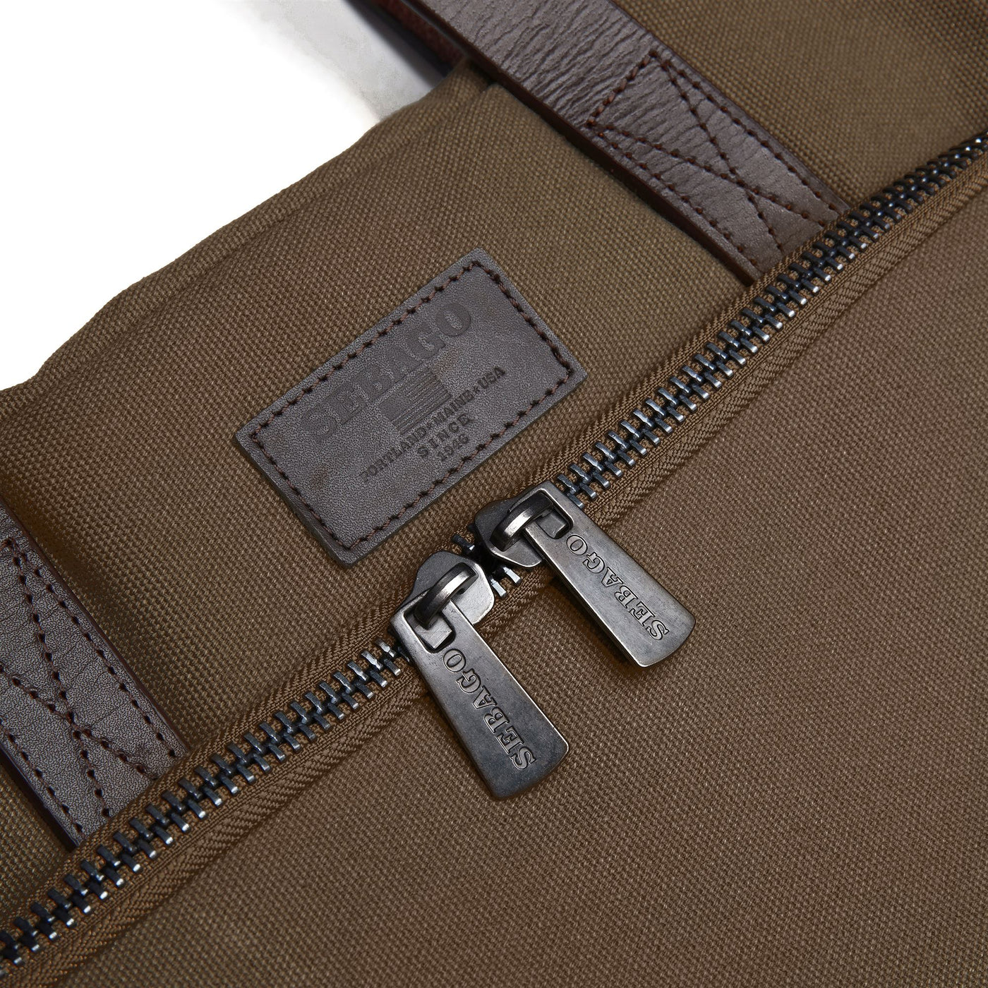 Bags Unisex FLAGSTAFF Brief Case BROWN-BEIGE Dressed Front Double		