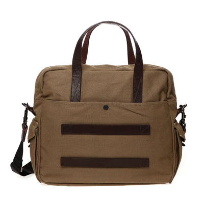 Bags Unisex FLAGSTAFF Brief Case BROWN-BEIGE Dressed Front (jpg Rgb)	