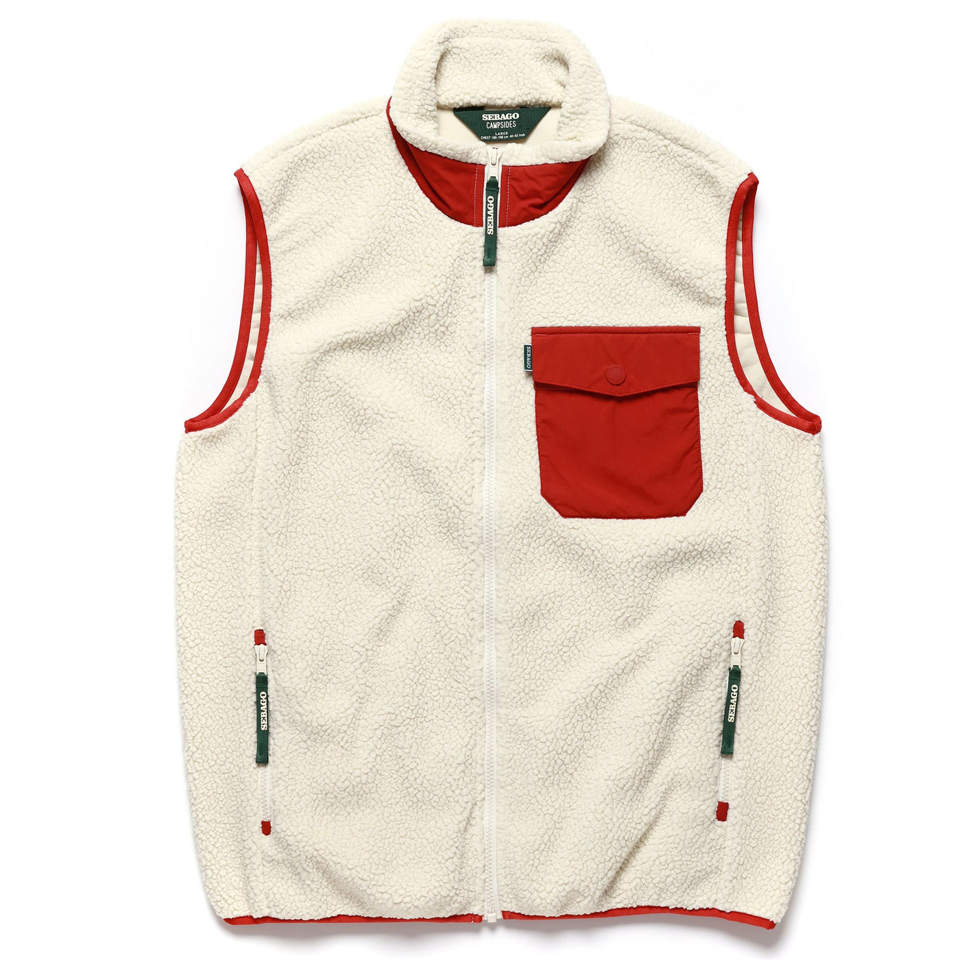 Fleece Man ROQUE Vest WHITE NATURAL-ORANGE Photo (jpg Rgb)			