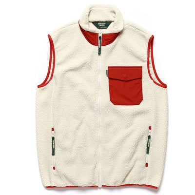 Fleece Man ROQUE Vest WHITE NATURAL-ORANGE Photo (jpg Rgb)			