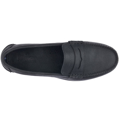 Moc Man DAN PO TUMBLED Moccasin BLUE NAVY Dressed Back (jpg Rgb)		
