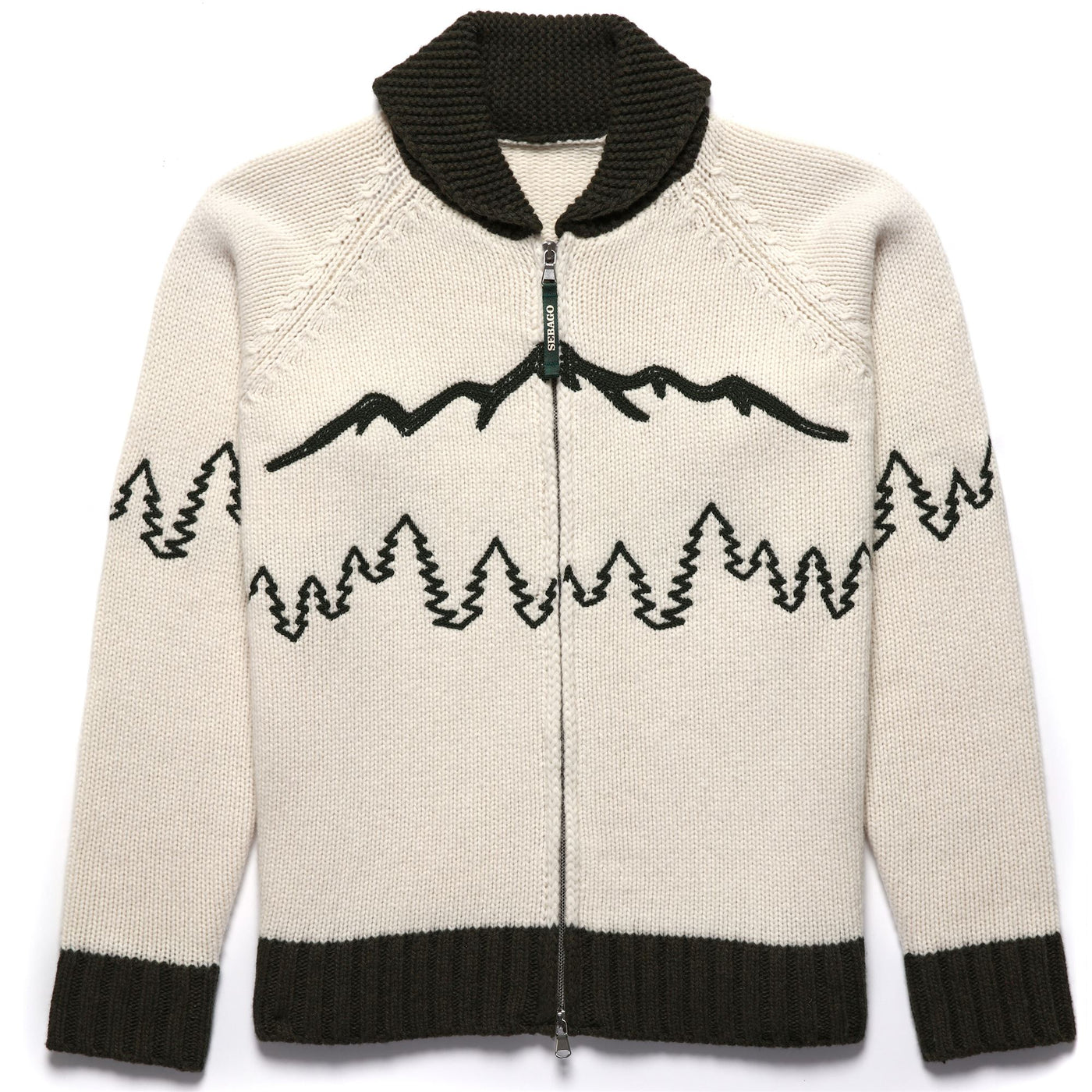 Knitwear Man MOOSEPOINT Cardigan WHITE NATURAL-GREEN Photo (jpg Rgb)			