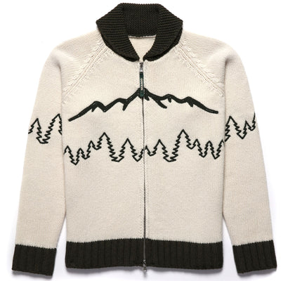 Knitwear Man MOOSEPOINT Cardigan WHITE NATURAL-GREEN Photo (jpg Rgb)			