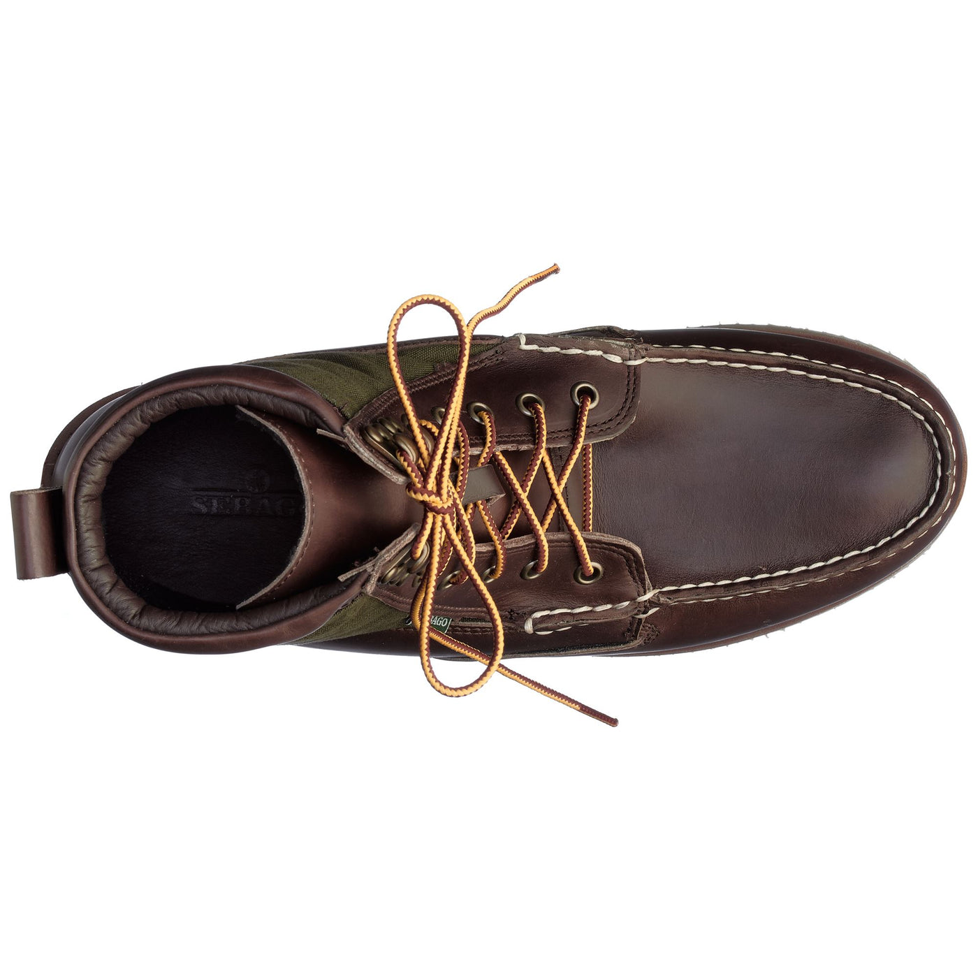 Moc Man ROGDEN BOOT MILLERAIN Mid Cut DKBROWN-OLIVE Dressed Back (jpg Rgb)		