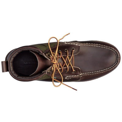 Moc Man ROGDEN BOOT MILLERAIN Mid Cut DKBROWN-OLIVE Dressed Back (jpg Rgb)		