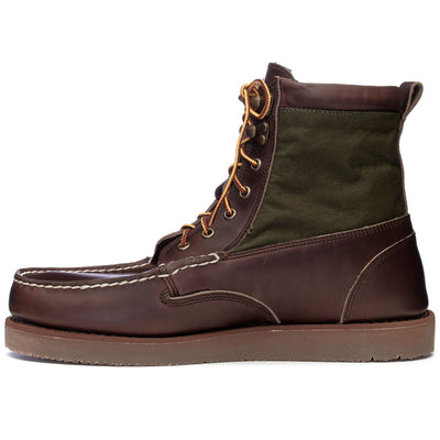 Moc Man ROGDEN BOOT MILLERAIN Mid Cut DKBROWN-OLIVE Dressed Side (jpg Rgb)		
