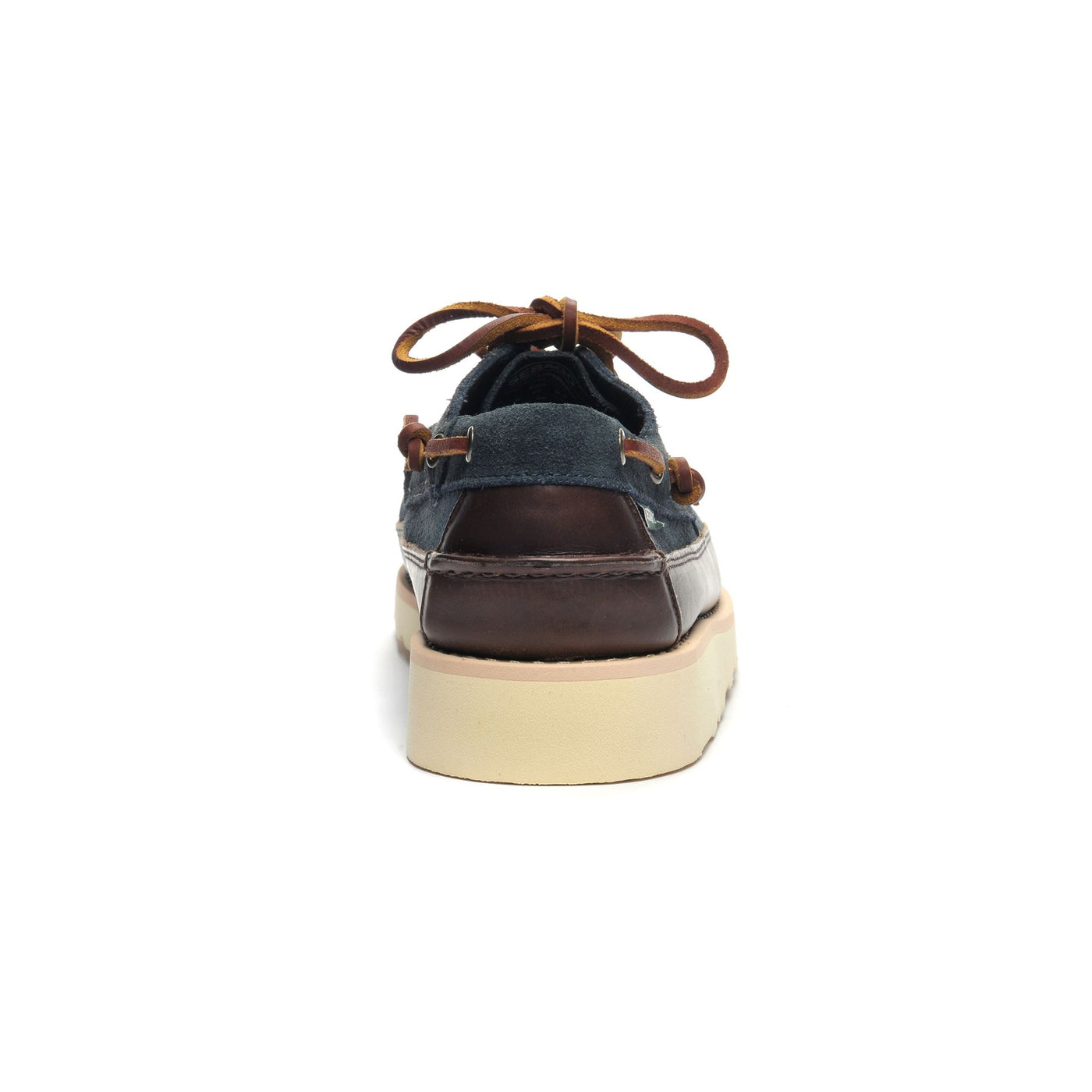 Moc Man KEUKA LEA CANOE MOC Moccasin BLUE NAVY-DK BROWN Detail (jpg Rgb)			