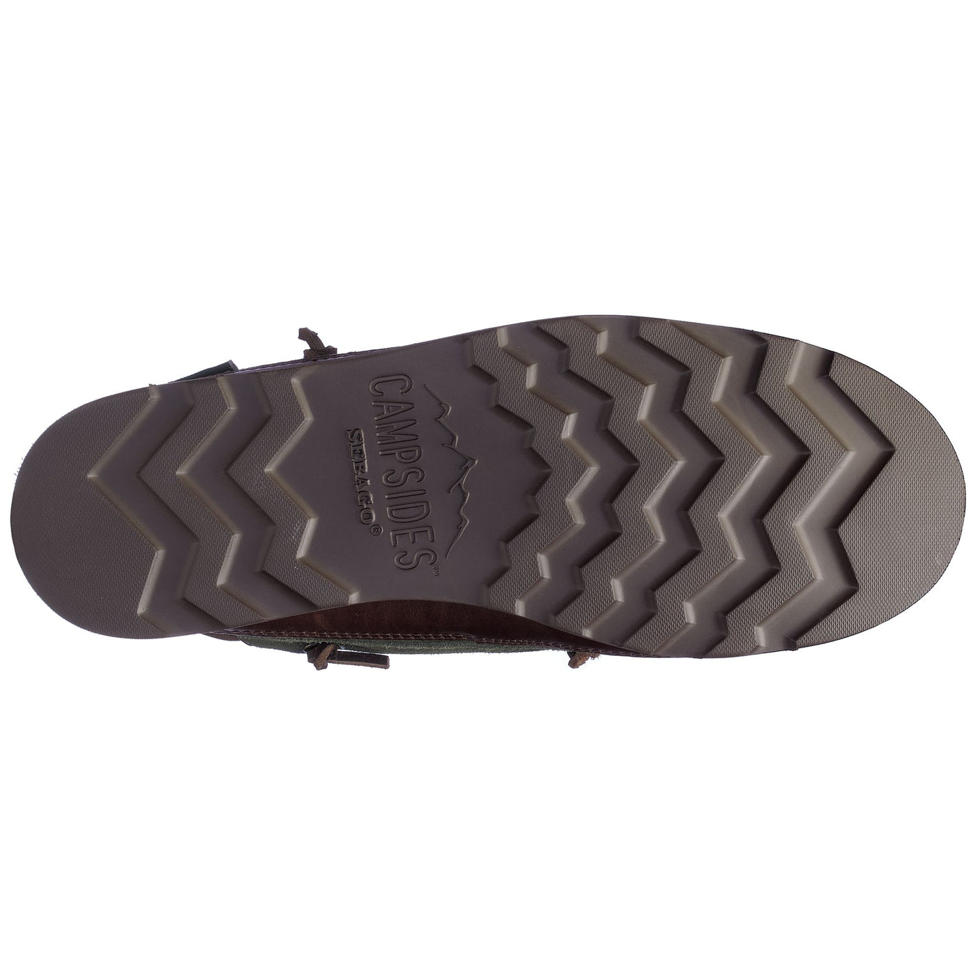 Moc Man KEUKA LEA CANOE MOC Moccasin DK BROWN-DK MILITARY Dressed Front (jpg Rgb)	