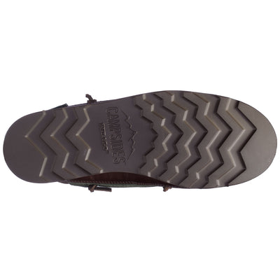 Moc Man KEUKA LEA CANOE MOC Moccasin DK BROWN-DK MILITARY Dressed Front (jpg Rgb)	