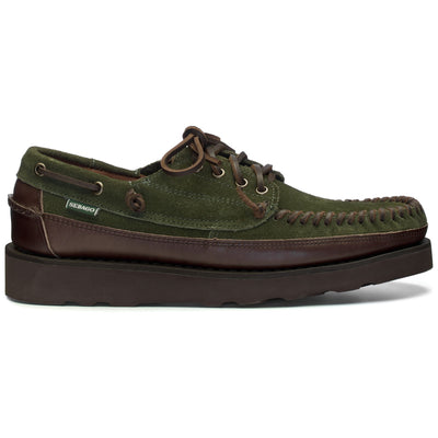 Moc Man KEUKA LEA CANOE MOC Moccasin DK BROWN-DK MILITARY Photo (jpg Rgb)			