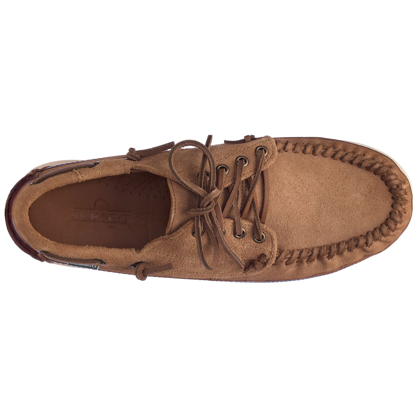 Moc Man KEUKA LEA CANOE MOC Moccasin BROWN COGNAC-BROWN-GUM REC Dressed Back (jpg Rgb)		