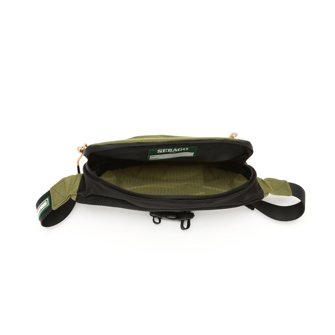 Bags Unisex SANDYBAY SMALL Waist  Bag GREEN MILITARY-BLACK Dressed Front (jpg Rgb)	