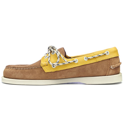 Docksides Man PORTLAND TILLER Mocassin YELLOWGOLD-COGNAC-WHITE Dressed Side (jpg Rgb)		