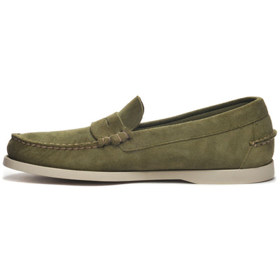 Moc Man DAN BOAT FLESH OUT Moccasin GREEN MILITARY Dressed Side (jpg Rgb)		