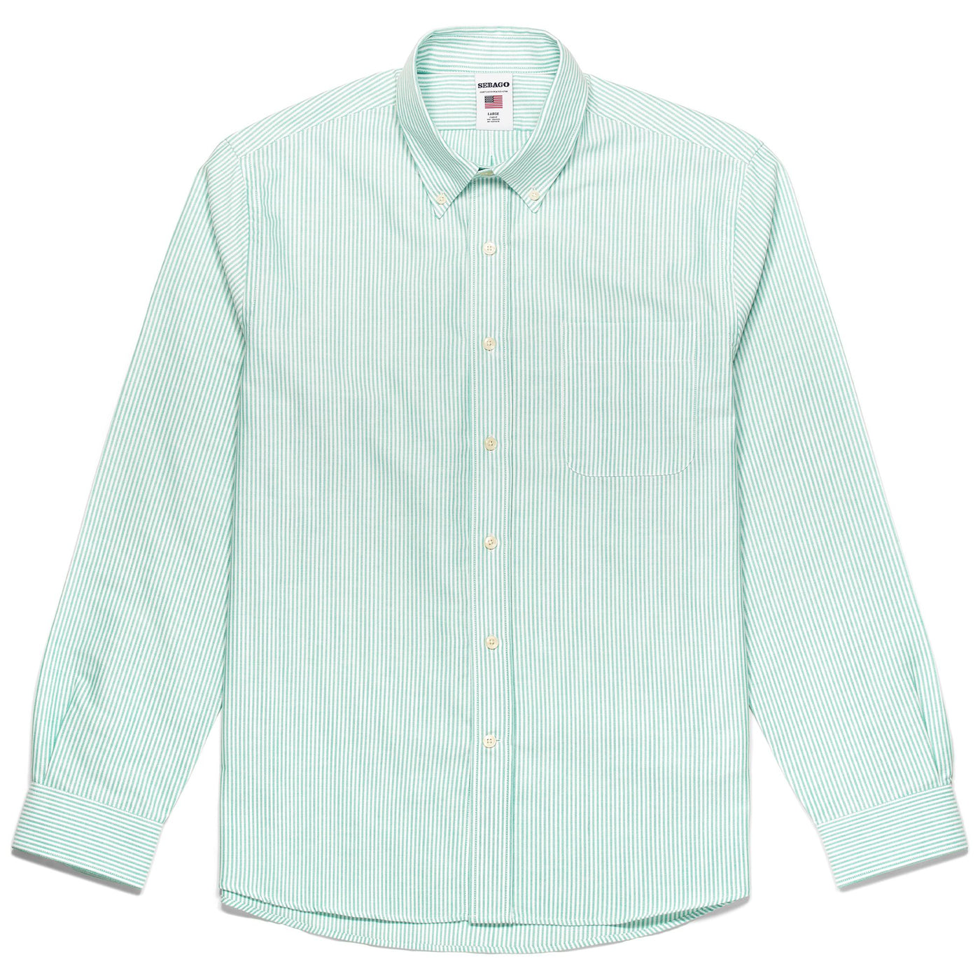 SHIRTS Man DOUBLING Button  Down GREEN ARCTIC-WHITE Photo (jpg Rgb)			