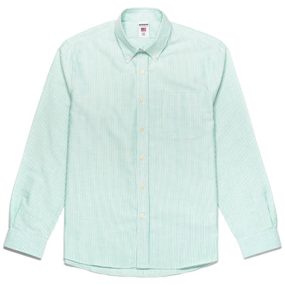 SHIRTS Man DOUBLING Button  Down GREEN ARCTIC-WHITE Photo (jpg Rgb)			