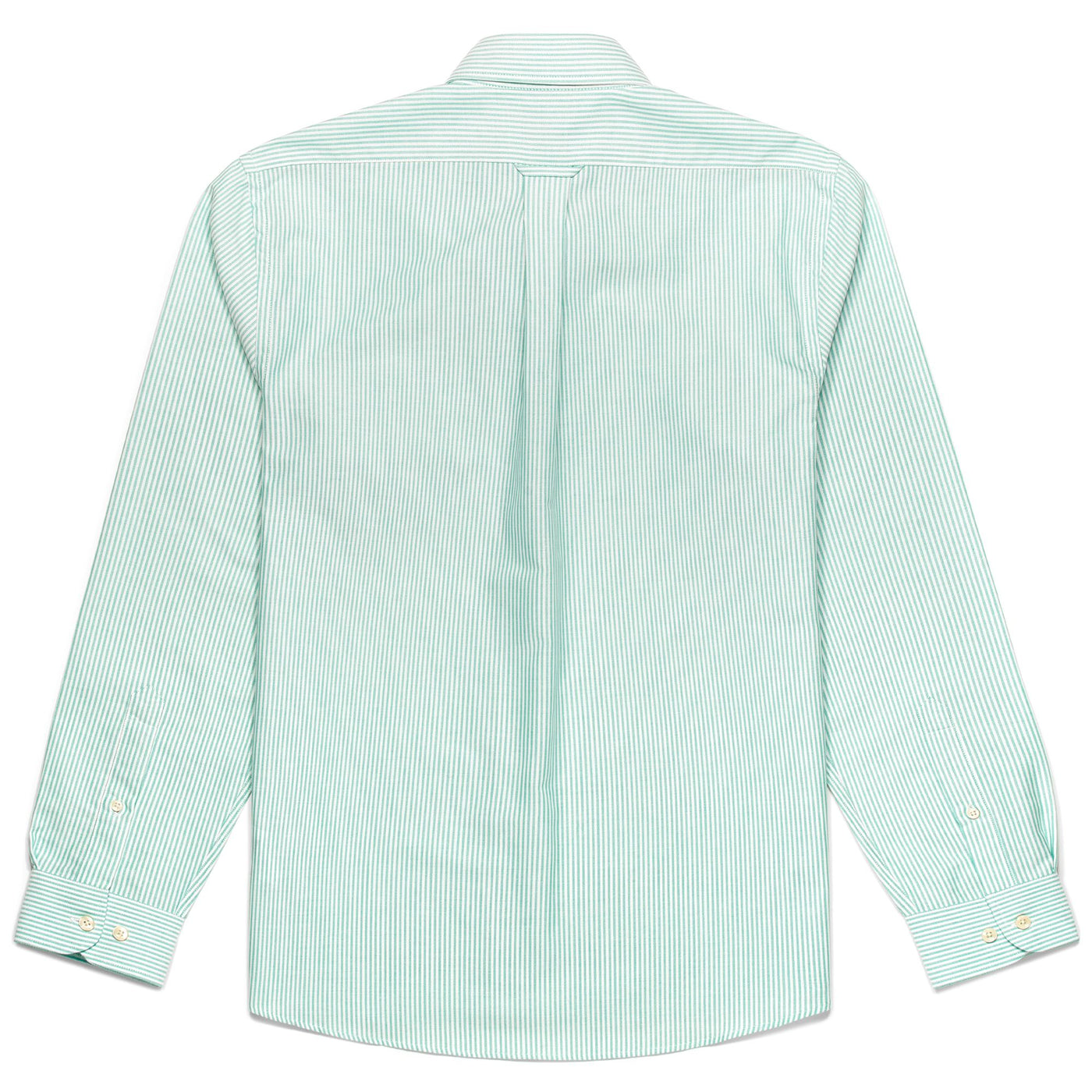SHIRTS Man DOUBLING Button  Down GREEN ARCTIC-WHITE Dressed Front (jpg Rgb)	