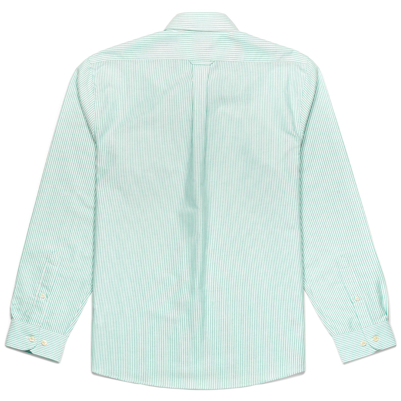 SHIRTS Man DOUBLING Button  Down GREEN ARCTIC-WHITE Dressed Front (jpg Rgb)	