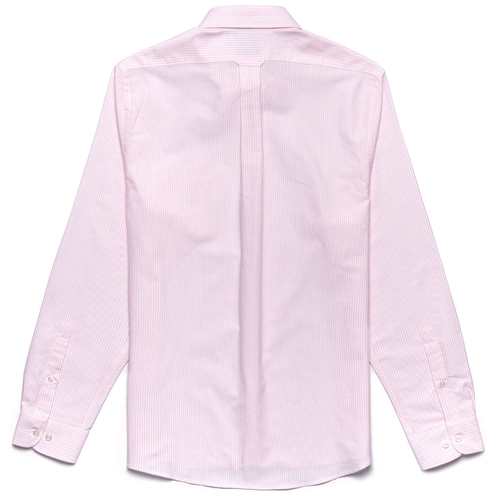 SHIRTS Man DOUBLING Button  Down PINK-WHITE Dressed Front (jpg Rgb)	