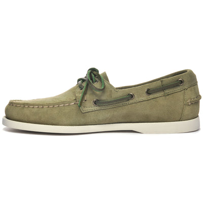 Docksides Man PORTLAND FLESH OUT Mocassin GREEN MILITARY Dressed Side (jpg Rgb)		