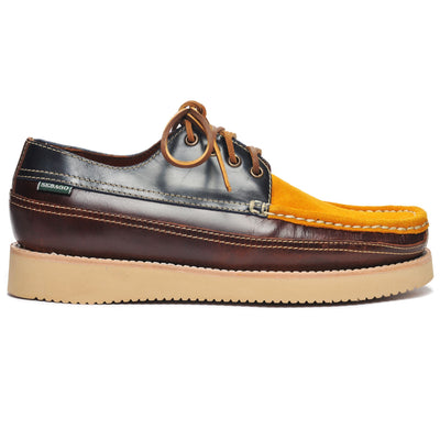 Moc Man MAKWA Moccasin BROWN- BROWN TAN- YELLOW MIMOSA- BLUE NAVY Photo (jpg Rgb)			