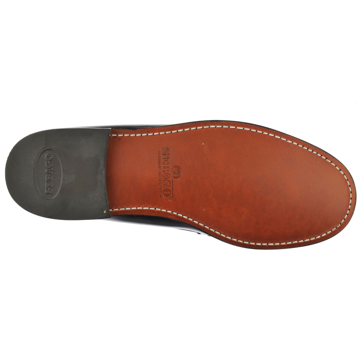 Moc Man CLASSIC DAN TAG Moccasin BLACK- WHITE WHITE SOCKS Dressed Front (jpg Rgb)	