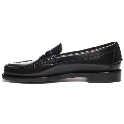 Moc Man CLASSIC DAN TAG Moccasin BROWN BURGUNDY- GOLD PENNY LOAFER Dressed Side (jpg Rgb)		