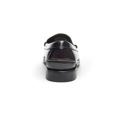 Moc Man CLASSIC DAN TAG Moccasin BROWN BURGUNDY- GOLD PENNY LOAFER Detail (jpg Rgb)			