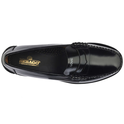 Moc Man CLASSIC DAN TAG Moccasin BLACK-WHITE LOVE-HATE Dressed Back (jpg Rgb)		