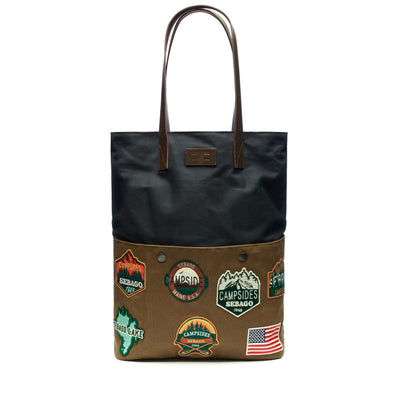Bags Unisex PEMAQUID CANVAS TOTE BAG BLUE- BROWN Photo (jpg Rgb)			