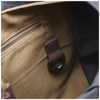 Bags Unisex PEMAQUID CANVAS TOTE BAG BLUE- BROWN Dressed Front Double		