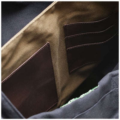 Bags Unisex PEMAQUID CANVAS TOTE BAG BLUE- BROWN Detail (jpg Rgb)			