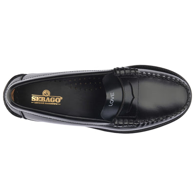 Moc Woman CLASSIC DAN TAG WOMAN Moccasin BLACK-WHITE LOVE-HATE Dressed Back (jpg Rgb)		