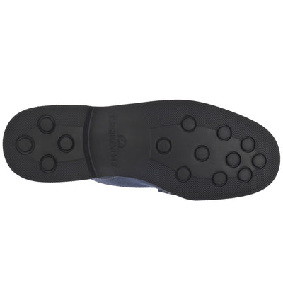 Moc Woman DAN SANDAL FLESH OUT PO WOMAN Moccasin LT BLUE Dressed Front (jpg Rgb)	