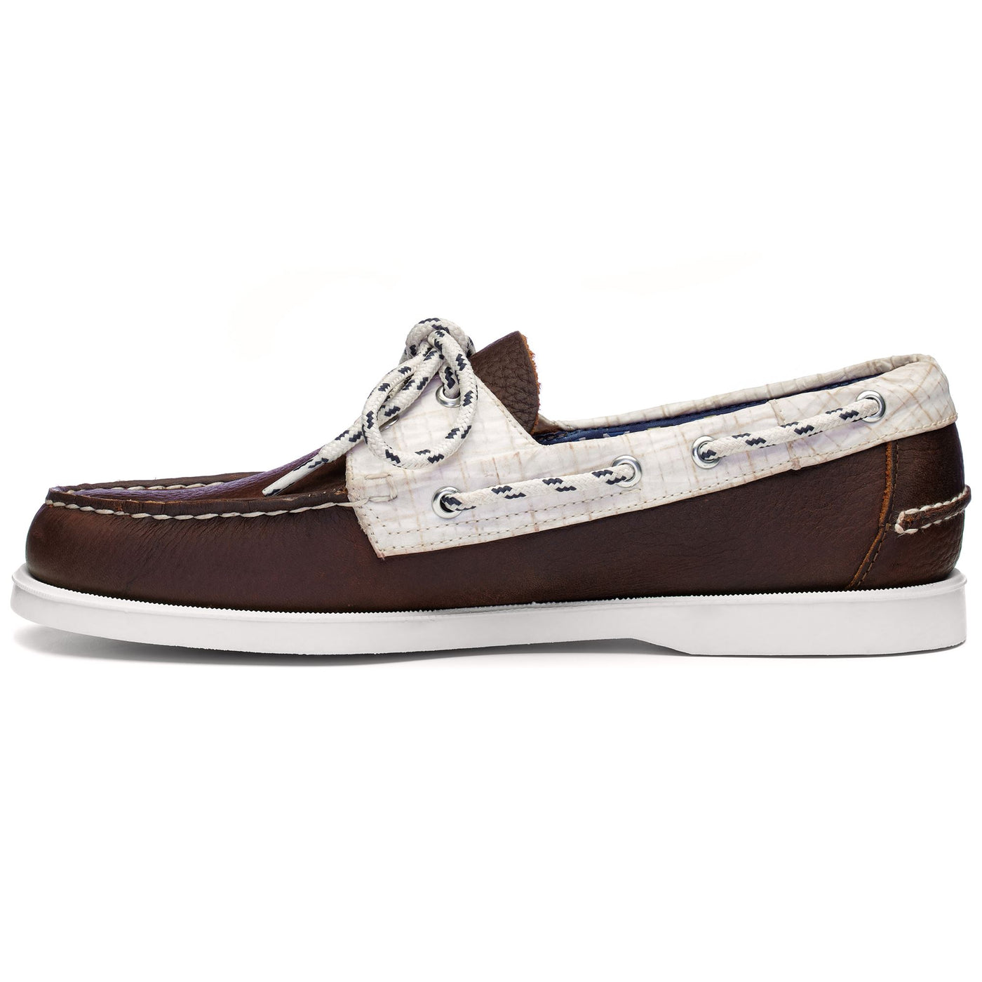 Docksides Man PORTLAND CLEW Mocassin BROWN-WHITE Dressed Side (jpg Rgb)		