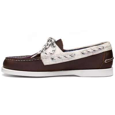 Docksides Man PORTLAND CLEW Mocassin BROWN-WHITE Dressed Side (jpg Rgb)		