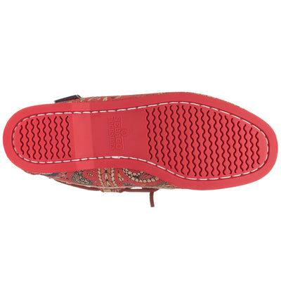 Docksides Woman DOCKSIDES PAISLEY WOMAN Mocassin RED PAISLEY Dressed Front (jpg Rgb)	