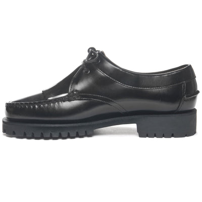 Moc Woman JAMES FRINGE LUG WOMAN Moccasin BLACK Dressed Side (jpg Rgb)		