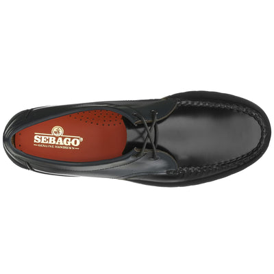 Moc Man JAMES LUG BICOLOR Moccasin BRILLIANT BLUE-BLACK Dressed Back (jpg Rgb)		