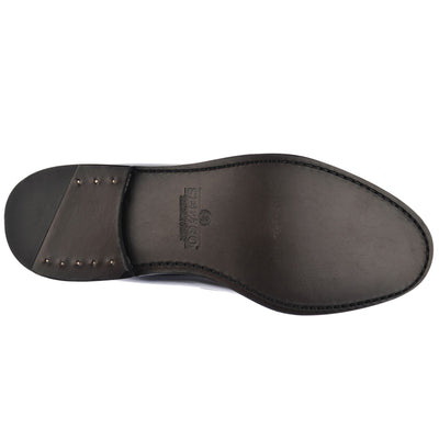 Moc Man MEDFORD GYW Moccasin BLACK Dressed Front (jpg Rgb)	