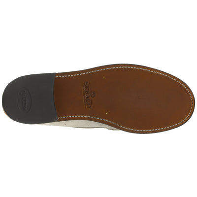 Moc Man DAN SHAGGY Moccasin WHITE-ORANGE OUTSIDERS Dressed Front (jpg Rgb)	