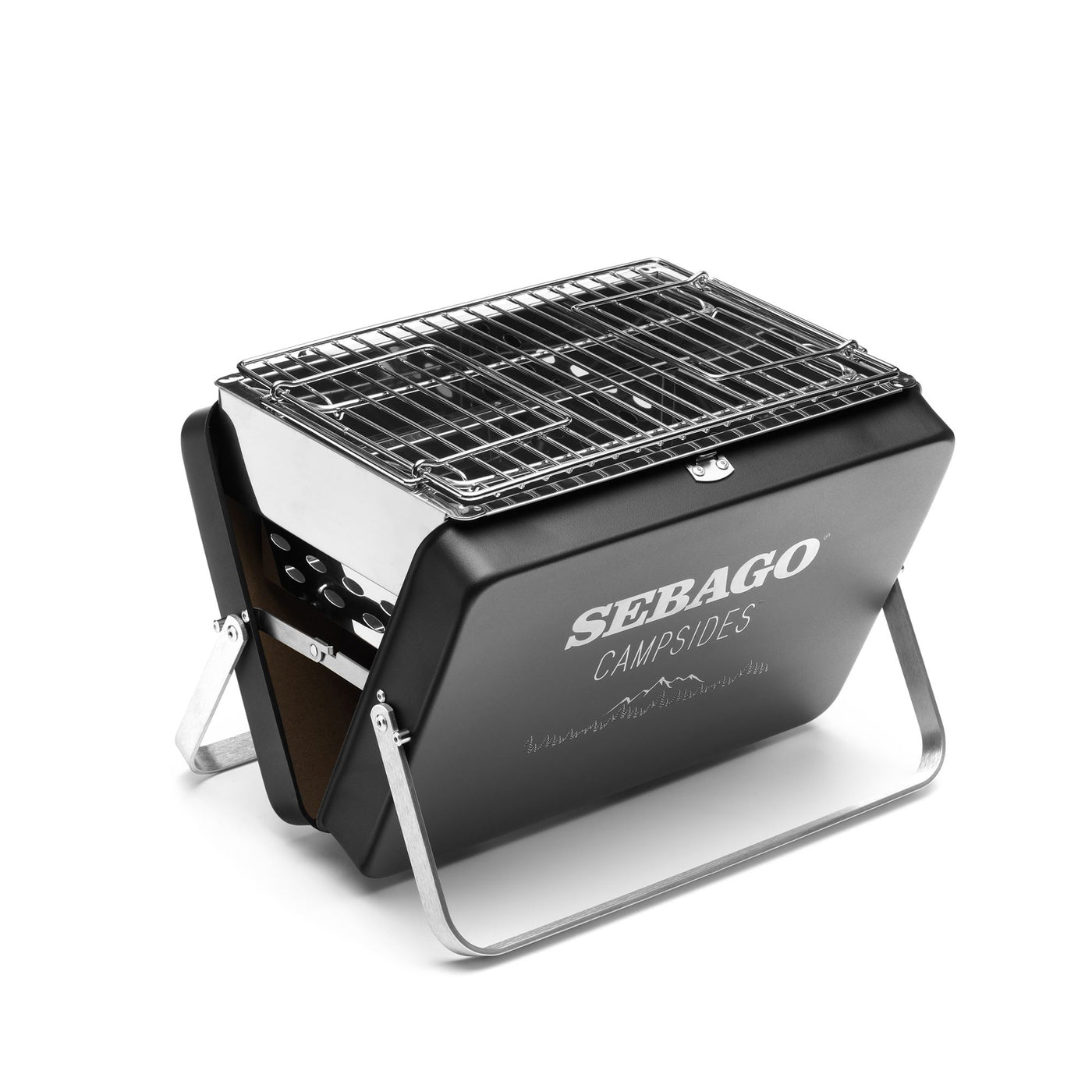 CAMP ACCESSORIES Unisex LINNEUS Portable Grill GREY SILVER Dressed Front (jpg Rgb)	