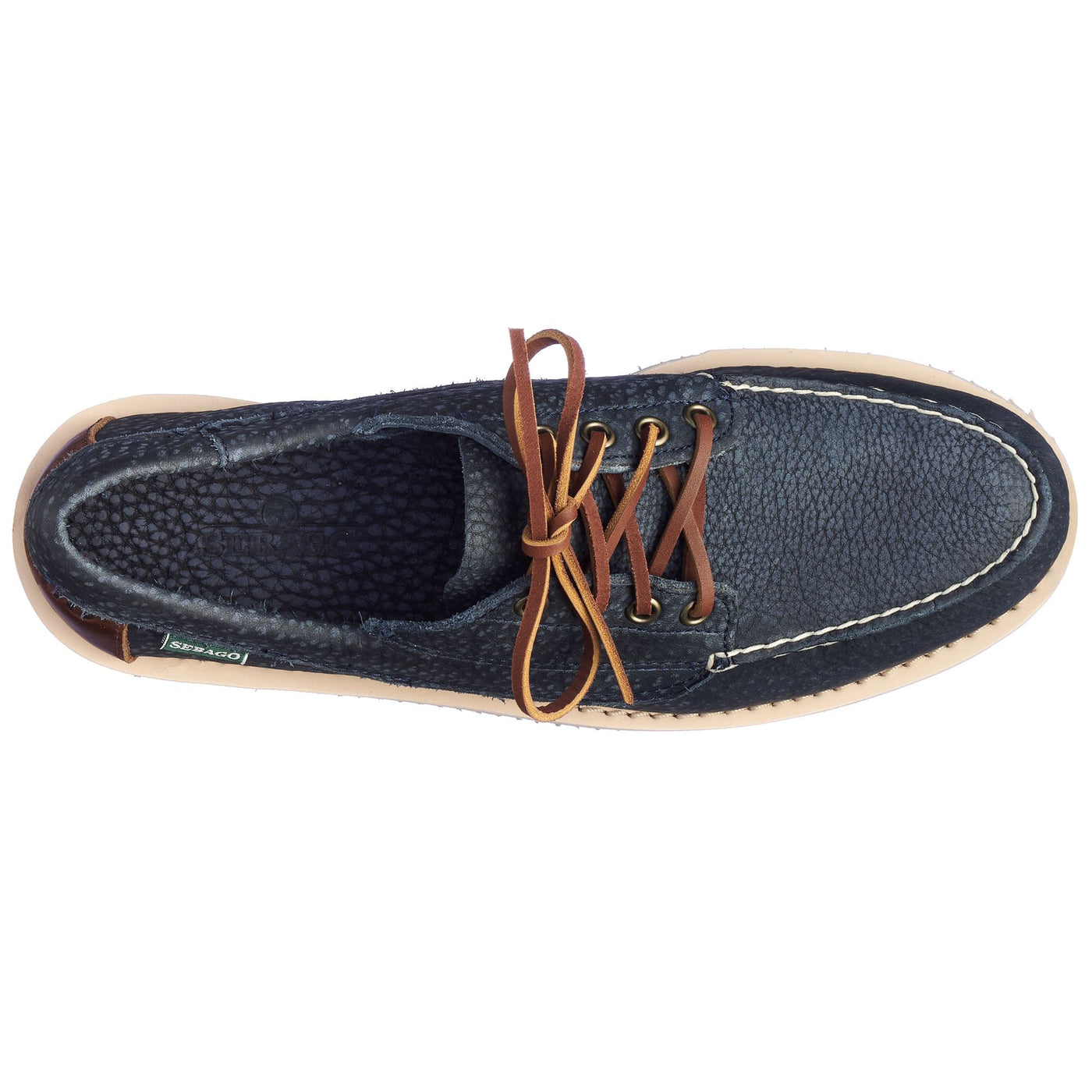 Moc Man ASKOOK TUMBLED EVA Low Cut BLUE NAVY- BROWN Dressed Back (jpg Rgb)		